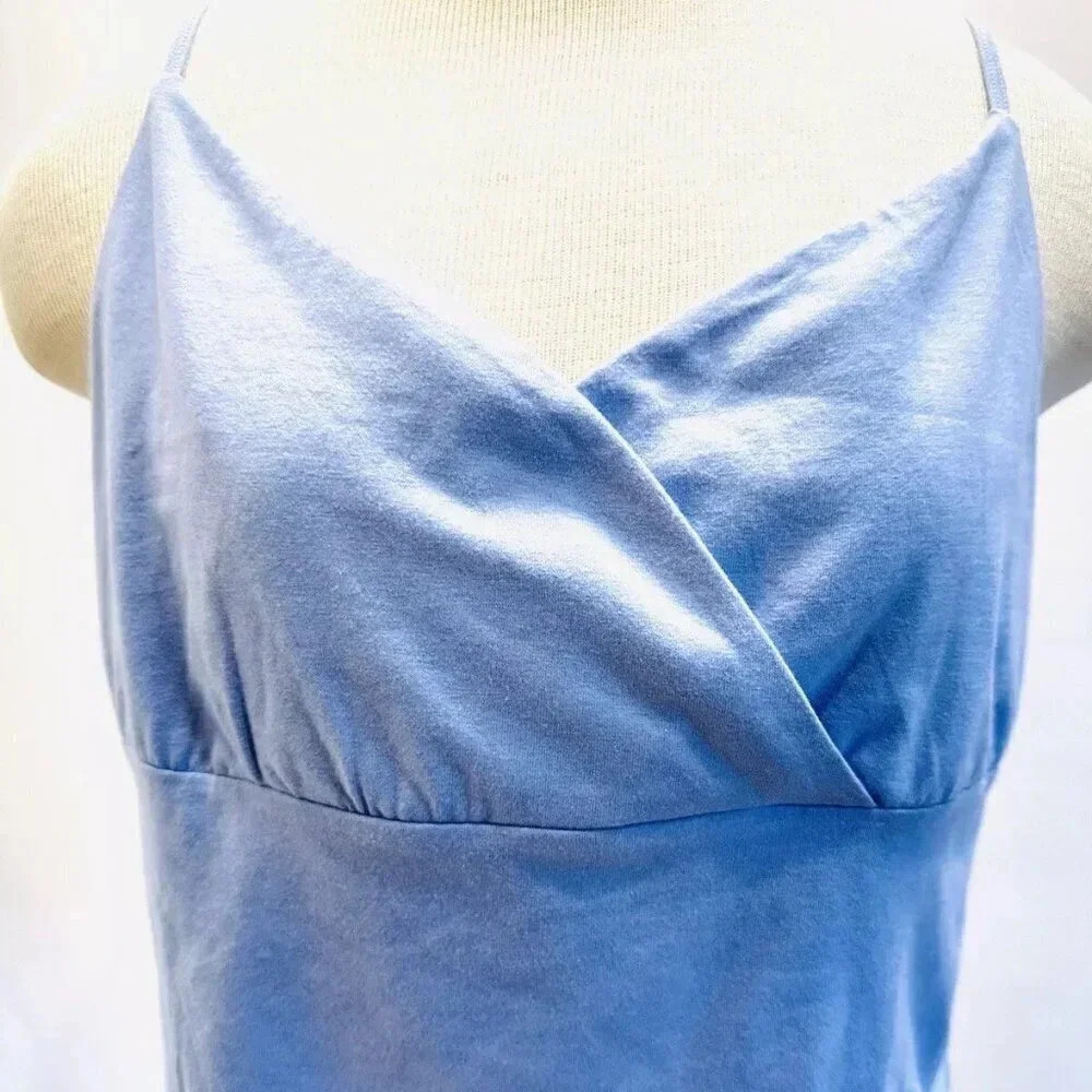 NWT SO GOODS FOR LIFE Juniors Sleeveless Straps Pullover V-Neck Blue Shirt XXL